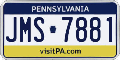 PA license plate JMS7881