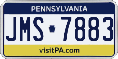 PA license plate JMS7883
