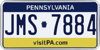 PA license plate JMS7884