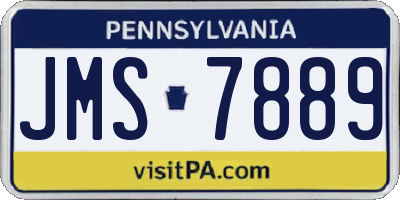 PA license plate JMS7889
