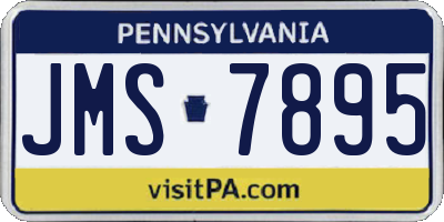 PA license plate JMS7895