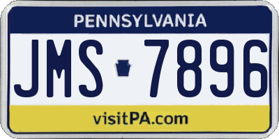PA license plate JMS7896