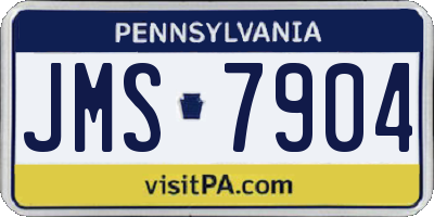 PA license plate JMS7904