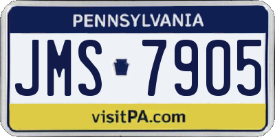 PA license plate JMS7905