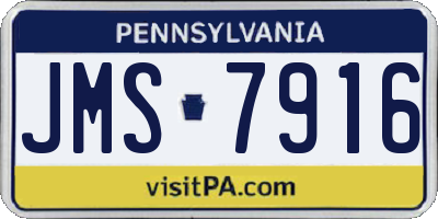 PA license plate JMS7916