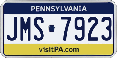 PA license plate JMS7923