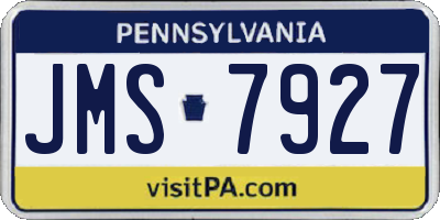 PA license plate JMS7927