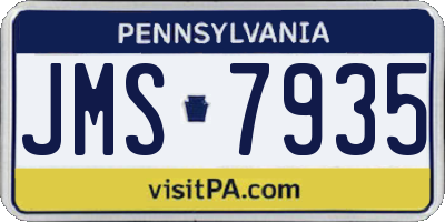 PA license plate JMS7935
