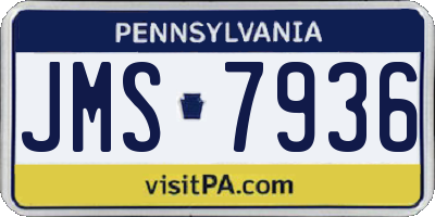 PA license plate JMS7936