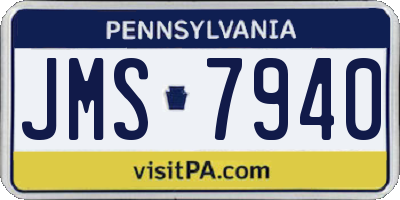 PA license plate JMS7940