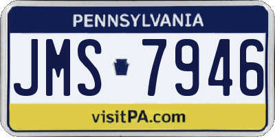 PA license plate JMS7946