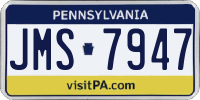 PA license plate JMS7947