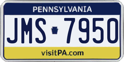 PA license plate JMS7950
