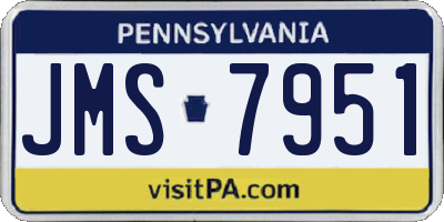 PA license plate JMS7951
