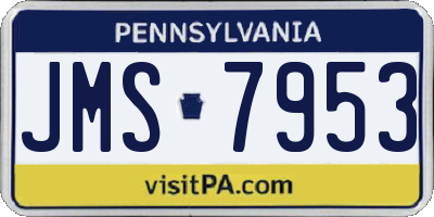 PA license plate JMS7953
