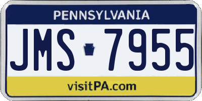 PA license plate JMS7955