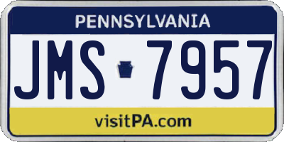PA license plate JMS7957