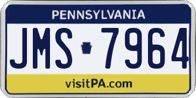 PA license plate JMS7964