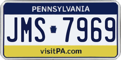 PA license plate JMS7969