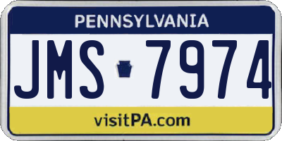 PA license plate JMS7974