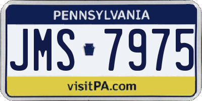 PA license plate JMS7975