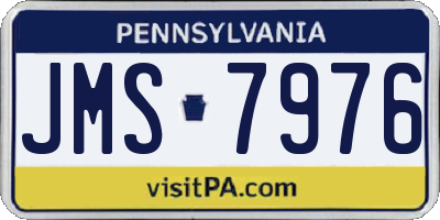 PA license plate JMS7976