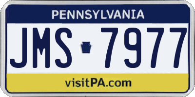 PA license plate JMS7977