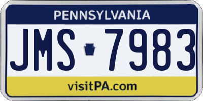PA license plate JMS7983