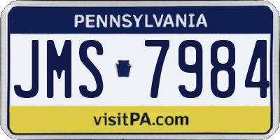 PA license plate JMS7984