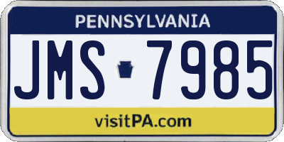 PA license plate JMS7985