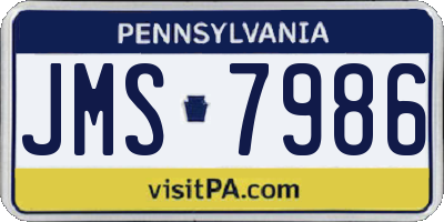 PA license plate JMS7986