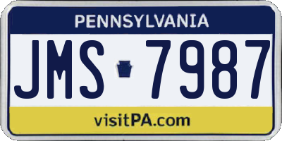 PA license plate JMS7987