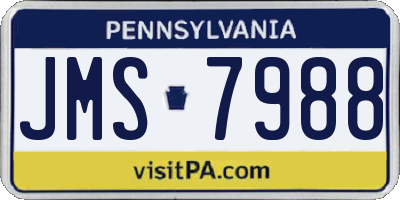 PA license plate JMS7988