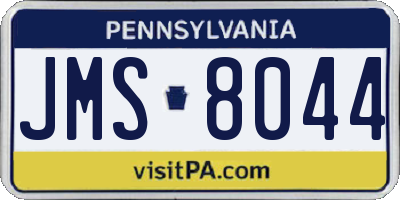 PA license plate JMS8044