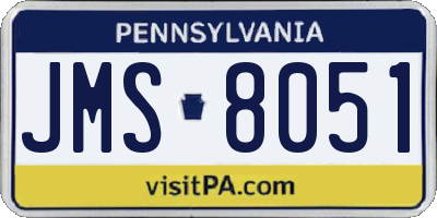 PA license plate JMS8051