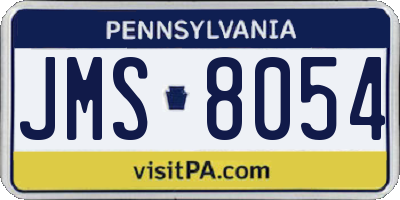PA license plate JMS8054