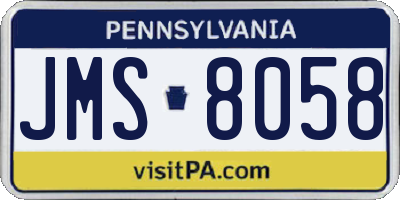 PA license plate JMS8058