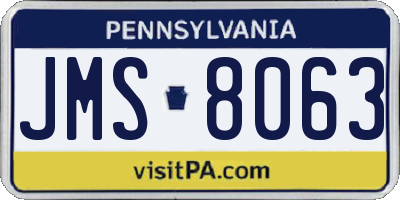 PA license plate JMS8063