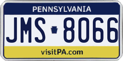 PA license plate JMS8066