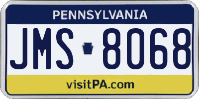 PA license plate JMS8068