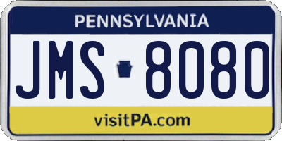 PA license plate JMS8080