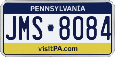 PA license plate JMS8084