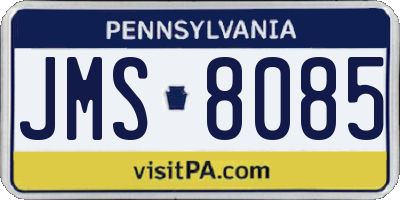 PA license plate JMS8085