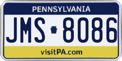 PA license plate JMS8086