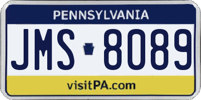PA license plate JMS8089