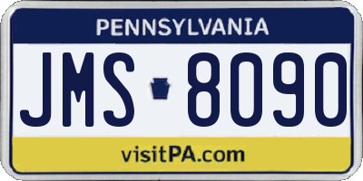 PA license plate JMS8090