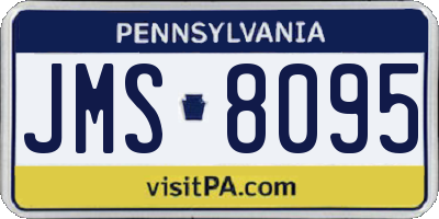 PA license plate JMS8095