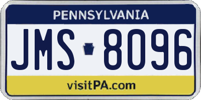 PA license plate JMS8096