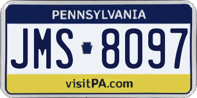 PA license plate JMS8097