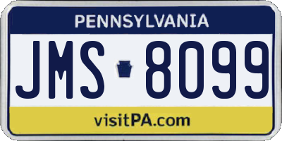 PA license plate JMS8099